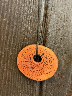 Collier pendentif bois sérigraphie constellation