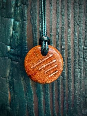 Collier pendentif bois et cuivre