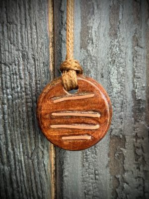 Collier pendentif bois et cuivre