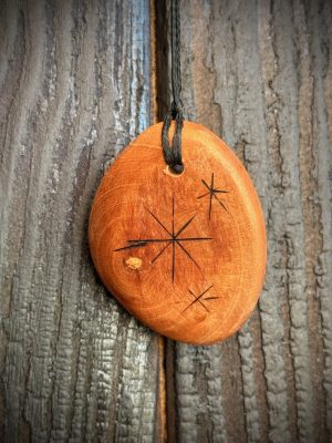 Collier pendentif bois galet