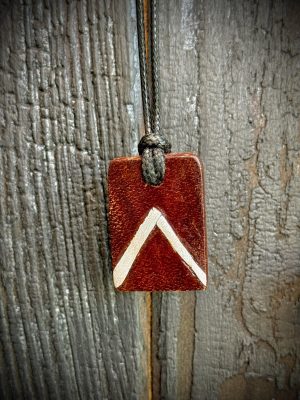 Collier pendentif bois et métal