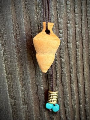 Collier pendentif bois pendule