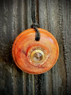 Collier pendentif bois et perle