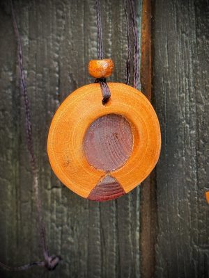 Collier pendentif 2 bois miroir