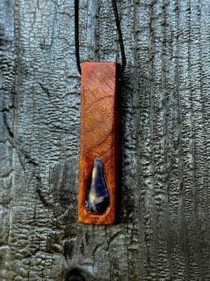 Collier pendentif bois et perle