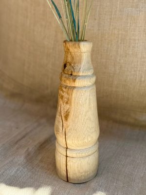 Grand vase en bois tourné chêne