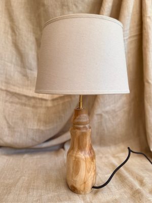 Lampe pied en bois tourné