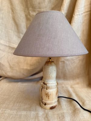 Lampe pied en bois tourné chêne
