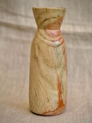 Vase en bois tourné à la main, finition naturelle