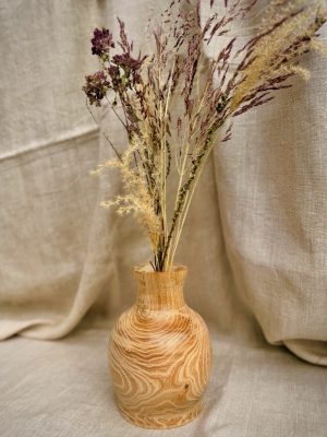 Grand vase en bois tourné robinier