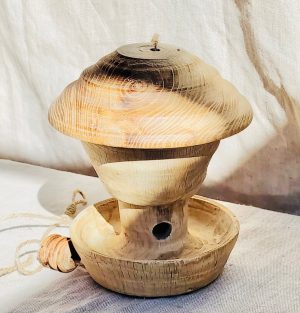 Distributeur de graine en pin pour oiseaux
