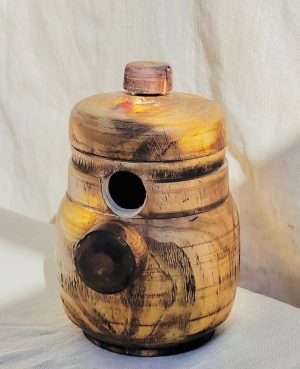 Nid à oiseaux en pin teint